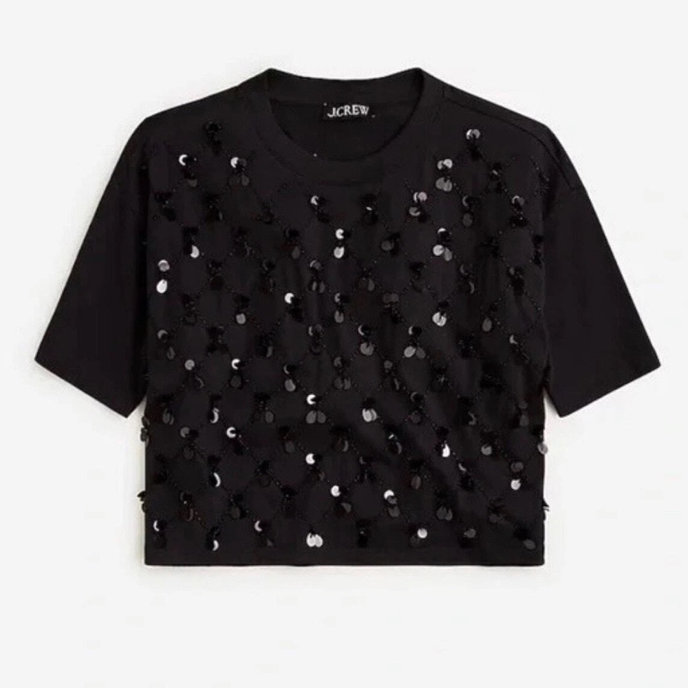 J.Crew sequin detail oversized t-shirt.